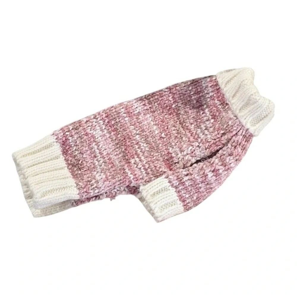 Pink Marled Knit Dog Sweater Turtleneck Small Breed Puppy Winter‎ Vest
